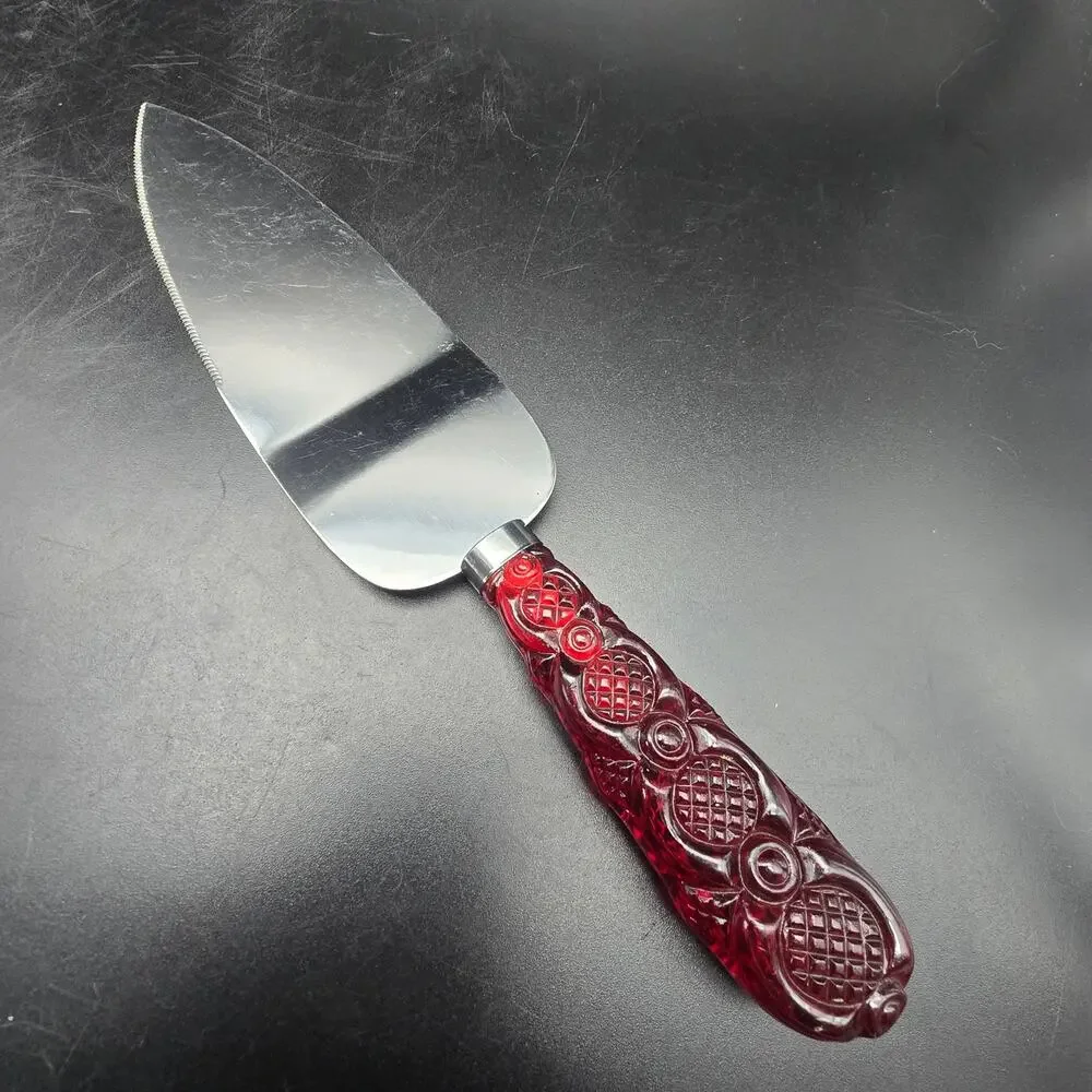 Avon Cape Code Pie Server Cake Knife by Regent Sheffield Red Gothic